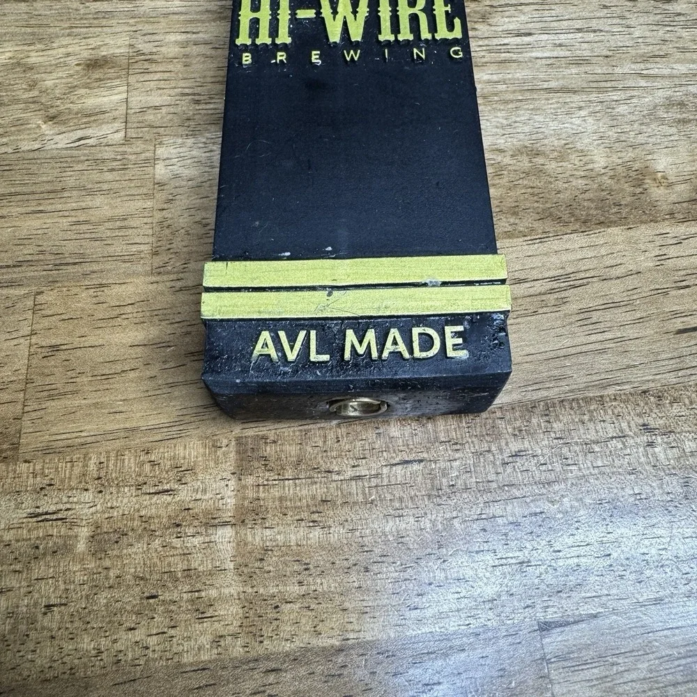 Hi-Wire Brewing Tap Handle AVL Made Draft Beer Bar Black Yellow Tall